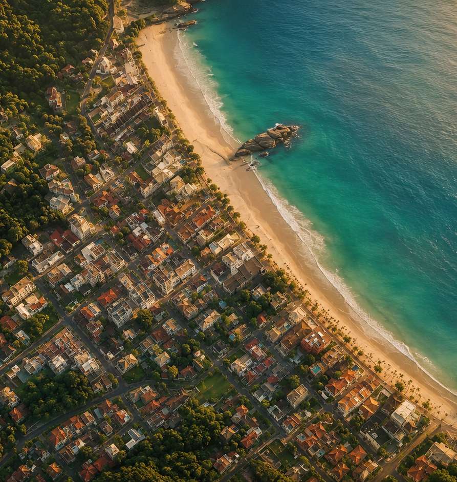 Vista aérea de Cabeçudas e sua orla